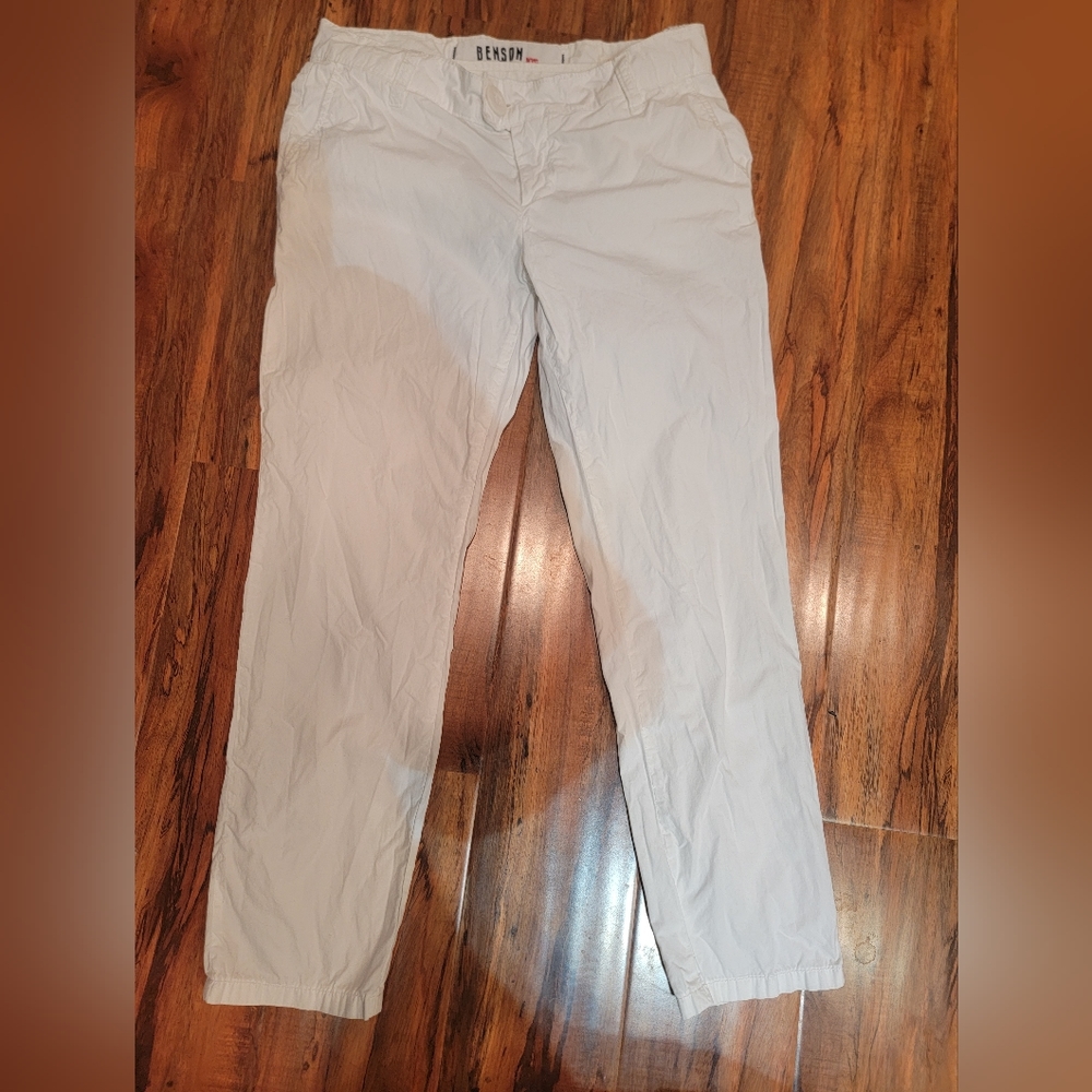 Benson NYC White Cotton Capris